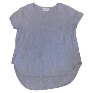 Bella Dahl short sleeve gray fleck blouse